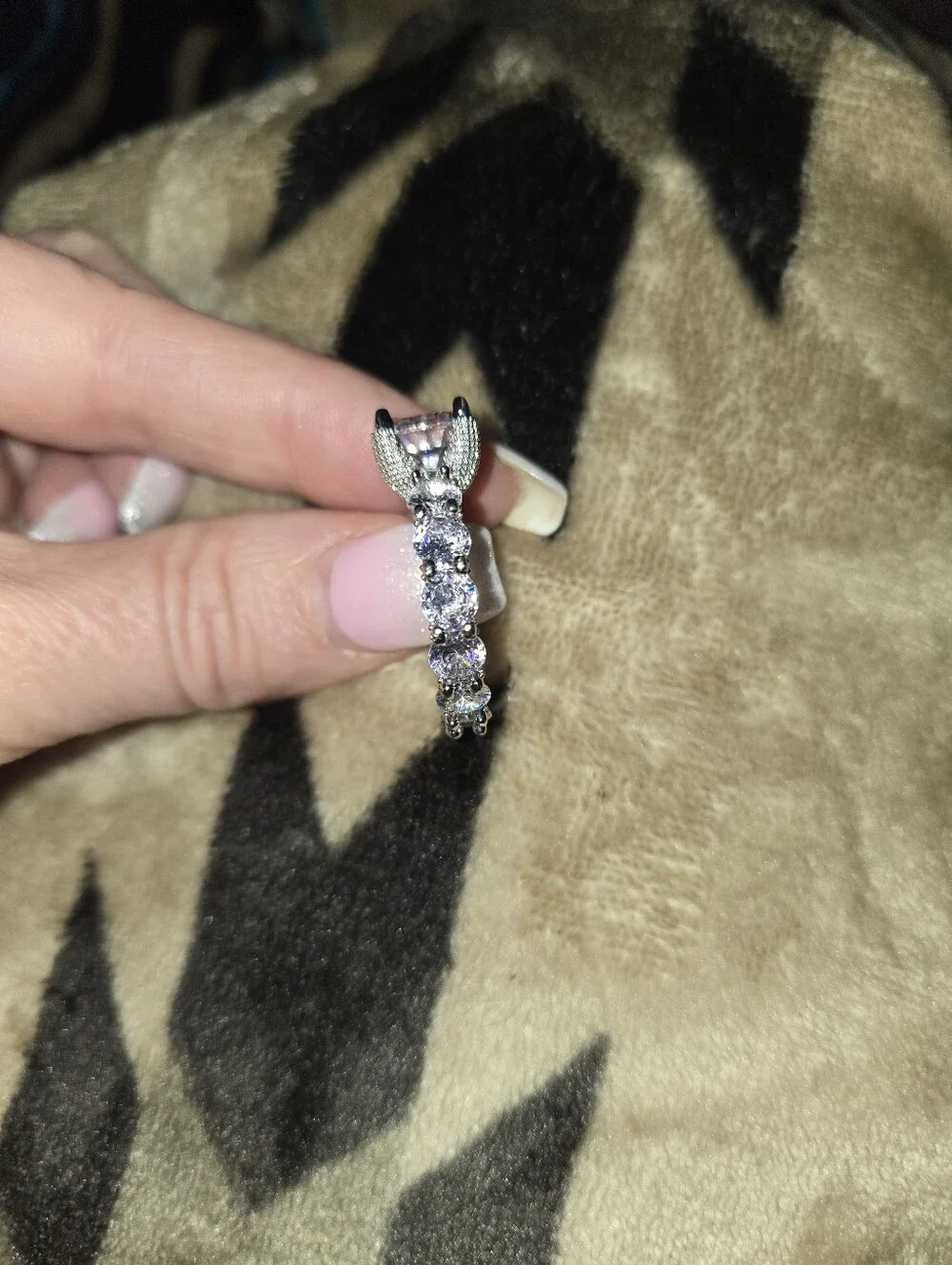 Silver Cubic Zirconia Halo Statement Ring - Silver